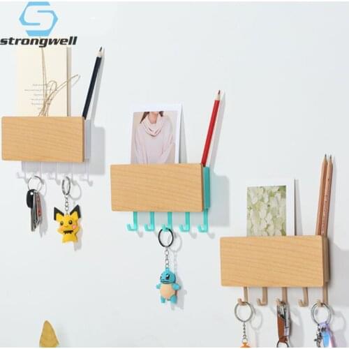 Strongwell Nordic Wood Wall Hook Modern Wall Storage Rack Door Sundries Key Hanger Hooks Home Wall Hanging Decoration