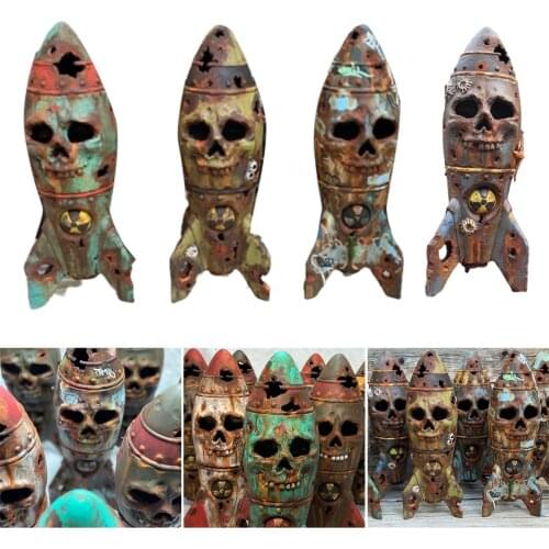 The Skull Bomb Resin Ornament Small Nuclear Warhead Decor for Yard Garden Home Desktop Halloween Decoration M56