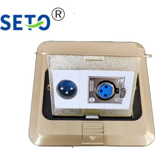 SeTo Pop-up Type Floor Socket Double Audio XLR Female male Socket Waterproof Wall Plate Keystone Floor Receptacle
