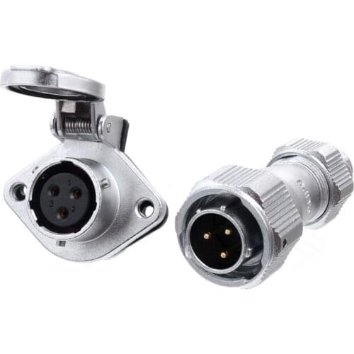 WY16 TE+ZG M16 Male Plug Female Socket 2 3 4 5 7 9 10 Pin Connector Metal Shell 5A 10A AC DC Power Connectors Charging Adapter