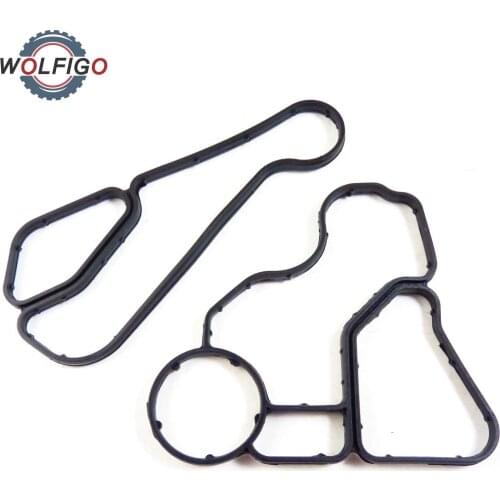 WOLFIGO 2pcs/set Oil Filter Housing Gasket 11427525335 11427537293 for BMW E60 E61 E90 E81 E90 E91 325i 325xi