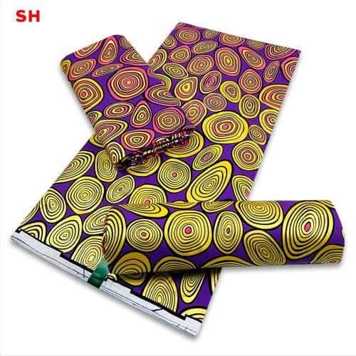 100%Soft Cotton Ankara Dress Material For Sewing Veritble Wax Original African Gold Brocade Printed Fabric By The Yards GW 1902