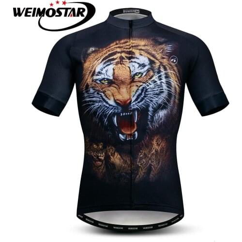 2018 Weimostar Summer Black Cycling Jersey Men MTB Ropa ciclismo riding Cycling Clothing Bike Jersey tiger shirts maillot