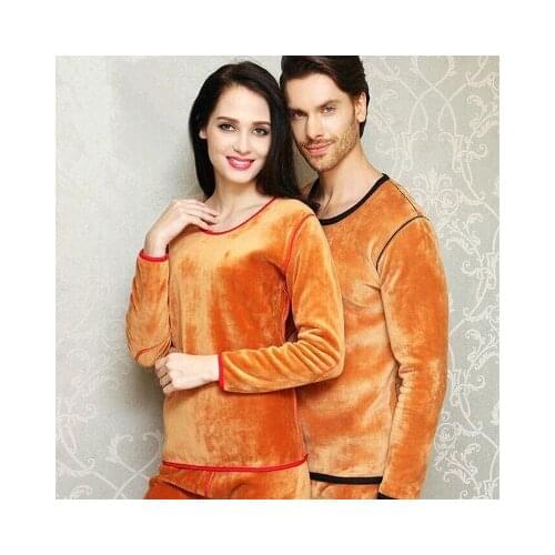 2018 winter warm long johns women thermal underwear set for couple plus velvet thick gold warm underwear plus size tmall women