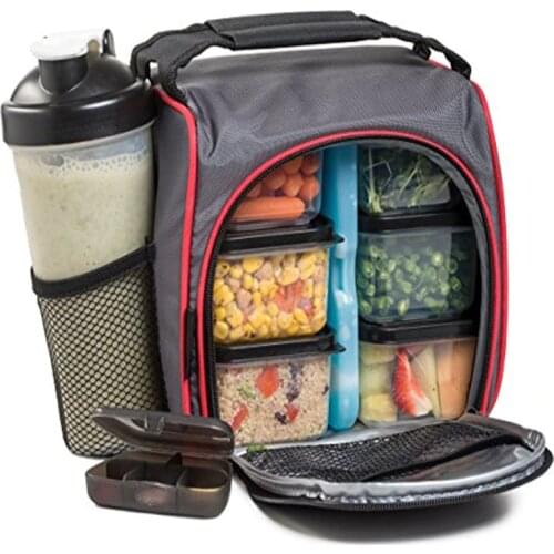 2019 Waterproof Picnic food lunch ice bag insulated Portable Fabric Thermal Cooler Bag Volume Storage Bag include plastic box