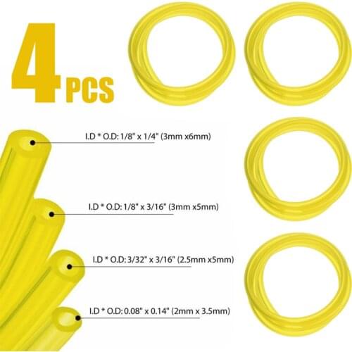 4pcs/set 1m PU Petrol Oil Fuel Gas Tube HoseLine Pipe Hose 2mmx3.5mm/2.5X5mm/3X5mm/3x6mm String Trimmer Chainsaw Blower Engine