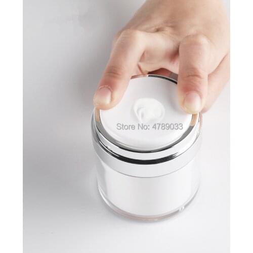 5pcs 15g 30g 50g Acrylic Cosmetic Jar,Vacuum Bottle,White Airless Cosmetic Cans,Press Cream Jar,Refillable Container