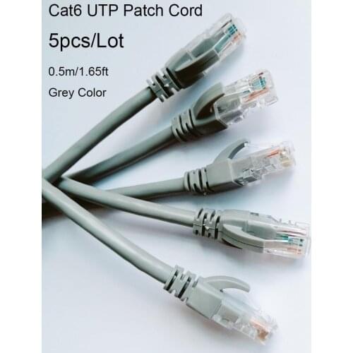 5pcs/lot CAT6 UTP 0.5M Round Lan Cable 1.6FT Ethernet Cables 30CM Network Wire RJ45 Patch Cord Made In China Cheap Price MorldGj