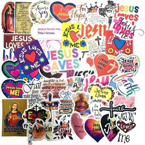 50PCS Cartoon Jesus Christ Sticker Love Faith Cute For Phone Case Suitcase Laptop Guitar Skateboard Computer Waterproof Stickers