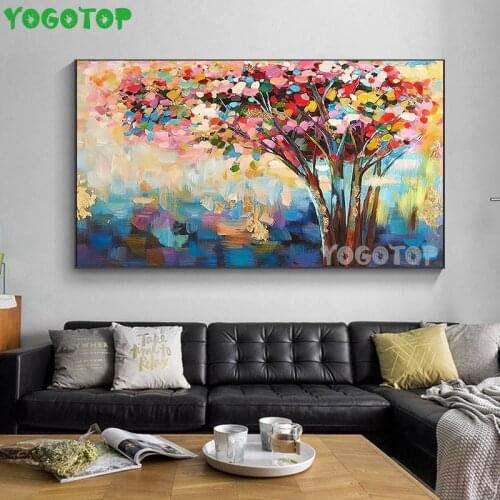 Full Drill Square/Round 5D DIY Diamond Painting colorful Tree Flower Nature Landscape Diamond Embroidery Cross Stitch Art YY5162