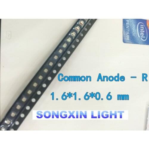 BIN-2 100PC/Lot SMD 0603 0606 1616 1615 RGB Full Color 0805 Red/Green/Blue Common Anode Led 1.6*1.6*0.6 mm LED Diode