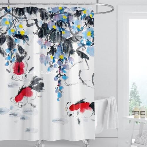 Color Oil Painting Series Pattern Waterproof and Mildewproof with Hook Can Be Water Shower Curtain Home Bathroom Decoration