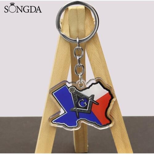 Symbol Masonic Illuminati Acrylic Keychain Masonic Freemason Freemasonry G Double-Sided Keyring Unisex Jewelry Decorations Gift