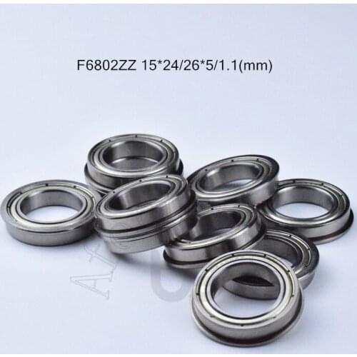 F6802zz 15*24*26*5*1.1(mm) 10pieces 6802 Flange bearing metal sealed ABEC-5 chrome steel bearings hardware