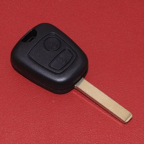 JEAZEA 2 Buttons Remote Car Key Shell Fit for Peugeot 307 2003, 2005-2008 2009 Blade Replacement Remote Black Car Cover Case