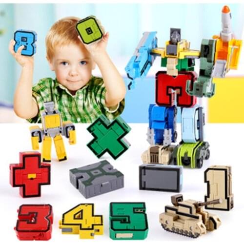 HISTOYE Digital Building Blocks Robot Assembling Building Blocks Cognitive Early Education Educational Toys for Baby