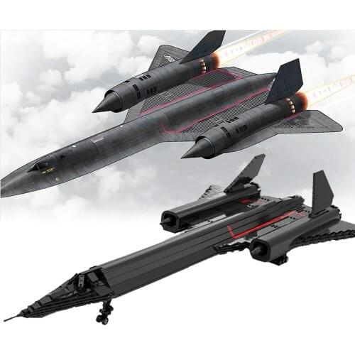 MOC Jet Aircraft SR-71 High-speed Strategic Scouting Aircraft Space Wars Fighter Building Blocks Battle Bricks Aircraft Toy Gift