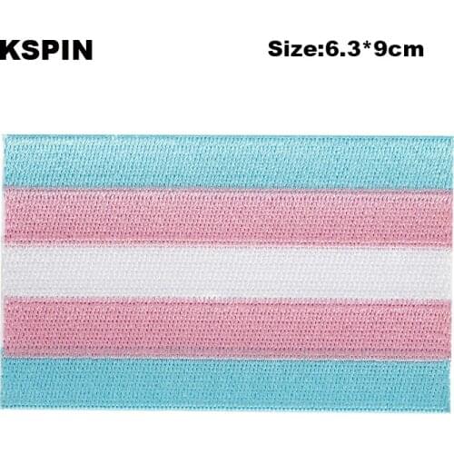 6.3*9cm Transgender pride Embroidery Patches Iron on Saw on Transfer patches Sewing Applications for Clothes in Home&Garden