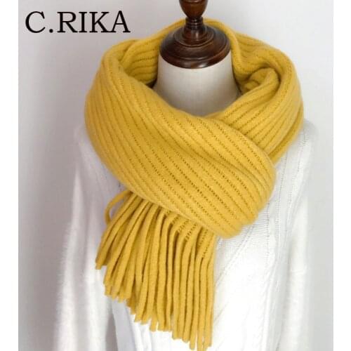 2021 New Scarves Women Autumn Winter Outdoor Thick Warm Soft Shawls Wraps Fashion Solid Female Girls Tassel Knitted Long Scarf