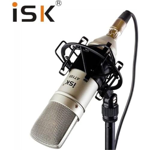 Original ISK AT100 Microphone Condenser Microphone for Computer Recording Studio Performance Network K Song Microphones + Mount