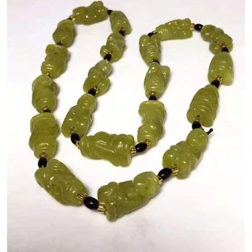 Natural hetian green jade necklace jadite jade beads necklace for women men jewelry jadeite jade necklaces
