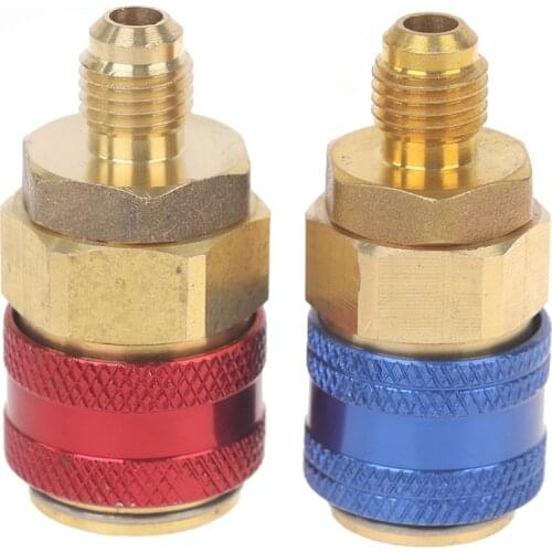 2Pcs Car air conditioner fluoride converter AC R134A Quick Coupler Connector Refrigerant Adapter Car Repair Tools