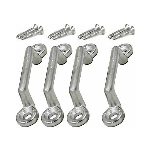 4 Stainless steel Bimini Pad Eye Footman Loop Tie Downs for Top Strap W Hardware