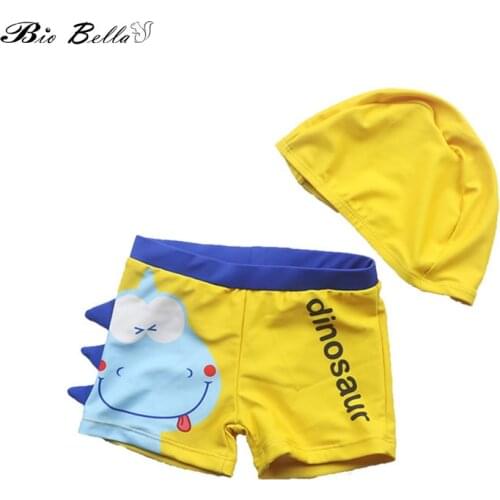 Swimming Trunks for Boy Cartoon Dinosaur Childrens Swimsuit with Swimming Cap Toddler Baby Boys Bathing Suit Kids Swim Shorts