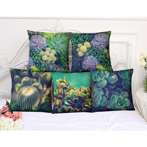 Plants Cactus Tropical Flowers Jungle Leaves Colorful Garden Magnolia Pastel Cushion Cover Sofa Pillow Case Floor Mat