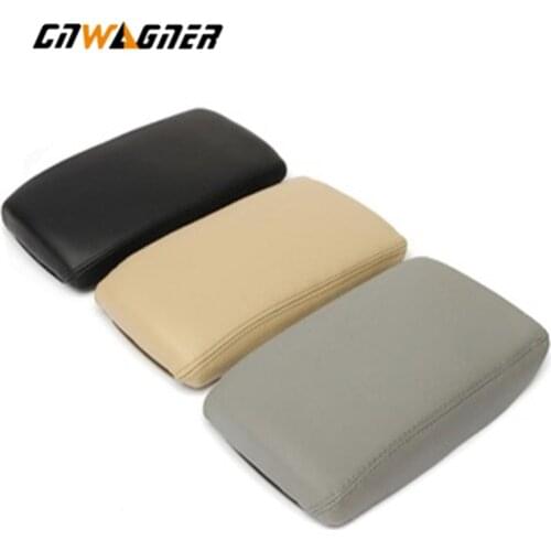 Luxury Leather Car Armrest Latch Cover For Audi A6 C6 2005-2011 Center Console Arm Rest Storage Box Lid Cover Auto Accessories