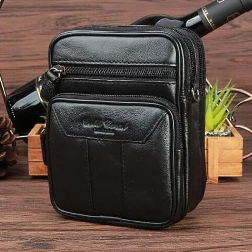 High Quality Genuine Leather Men Single Shoulder Bag Belt Hip Bum Travel Male Small Messenger Bags Cell Phone Fanny Waist Pack