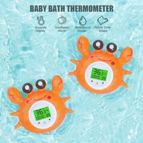 Water Thermometer Bath Thermometer with Room Temperature Tri-color Backlit Display Floating Bath Toy Bathtub Safety Temperature