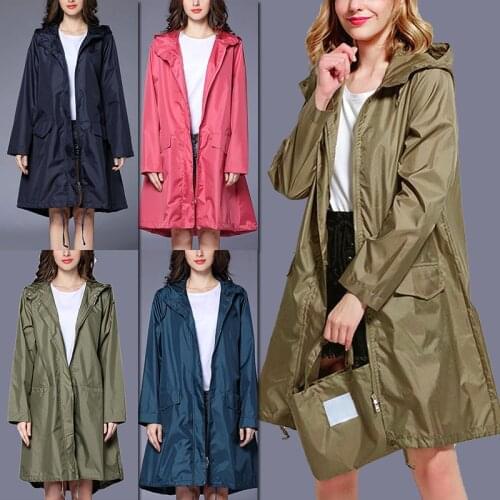 Outdoor Windproof Raincoat Portable Women Men Windbreaker Hooded Rain Clothes Solid Color Jacket Coat Rainwear Fashion