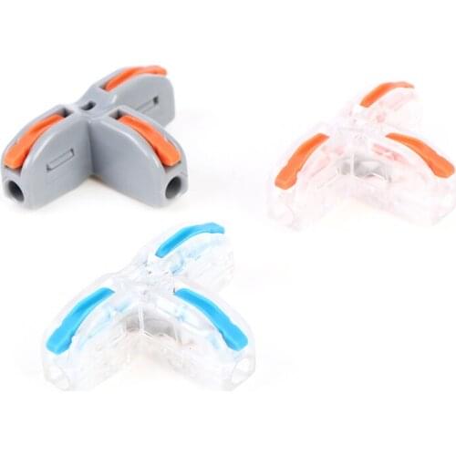 Universal Compact T-Type Push-in Fast Wire Connector Distribution Terminal Block Led light electrical Home splitter Connectors
