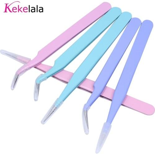 Gold Pink Silver High Precision Eyelash Extension Tools Metal Stainless Steel Eye Lashes Pincers Graft Lash Clips Makeup Beauty