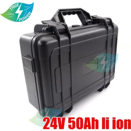 24v 50ah lithium ion battery pack with communication function bluetooth BMS for motorcycle AGV boats + 5A charger