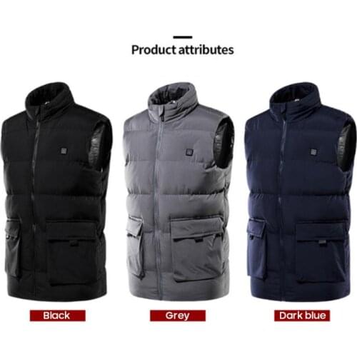 New Men Autumn Winter Smart Heating Cotton Vest USB Infrared Electric Heating Vest Outdoor Flexible Thermal Winter Warm Jacket
