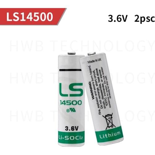 2 PCS/lot new for SAFT LS14500 AA ER14505M 2600mah 3.6v lithium battery,instruments and meters backup power supply