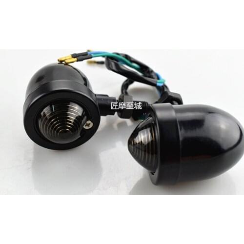 2pc Motorcycle Black smoke Bullet Turn Signal Indicators light Fits For Honda Yamaha Suzuki Kawasaki Cafe Racer Sportster Custom