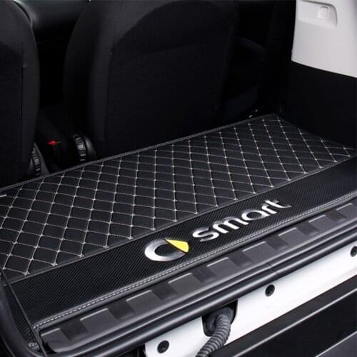 2015-2019 Car Trunk Mat Interior Leather Protection Pad for Mercedes Smart 453 Fortwo Decoration Car Logo Styling Accessories