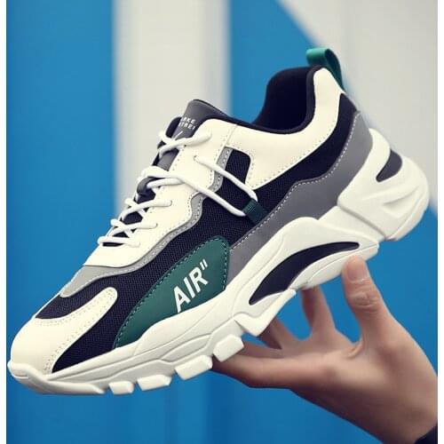 2021 Casual Men Clunky Sneakers Mesh Breathable Comfortable Sport Shoes Man Leisure Lace-up Air Running Shoes Zapatillas Hombre