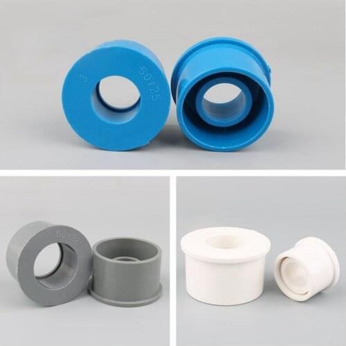 2pcs PVC Reducing Pipe Connector Bushing Garden Irrigation Water Pipe Joints Double Water Supply Pipe Filling Core Pipe Fittings