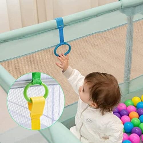 4pcs/lot Ring For Playpen Baby Crib Hooks General Use Hooks Baby Toys Bed Rings Hooks Universal Ring Help Baby Stand