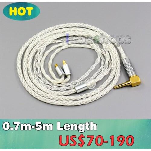 99% Pure Silver 8 Core 2.5mm 4.4mm 3.5mm XLR Headphone Earphone Cable For Sennheiser IE400 IE500 Pro LN006459