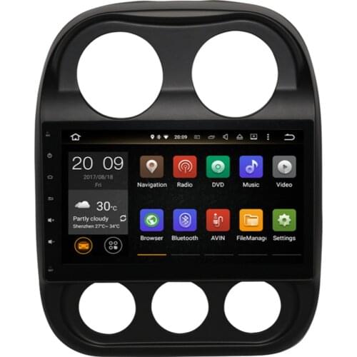 10.1''IPS Screen Radio Stereo Wifi DAB Android 9.0 Octa Core 4GB RAM Car GPS Navigation For JCOMPASS/COMMANDER/Patriot 2007-2018