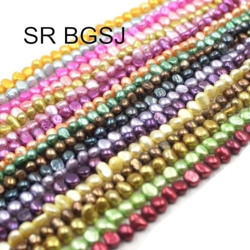 Free Shipping 5-6mm Wholesale Baroque Potato Natural Pearl Freshwater Spacer Diy Small Beads 14inch