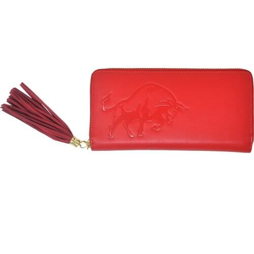 Feng Shui Wealth Bull Red Purse - Thick/Thin Wallet