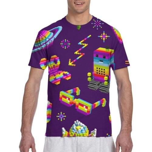 Rainbow Color Robot Cute T shirt Man T-shirt 2020 Summer Round Neck Tshirts Tee Shirts Men Streetwear T-shirts Short Sleeve