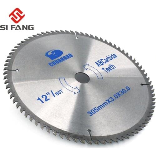 Hot! SI FANG 4"/6"/7"/8"/9"/12" Carbide Circular Saw Blade 30/60/80/100/120 Tooth Cutting Disc For Steel Aluminum Wood Plastic