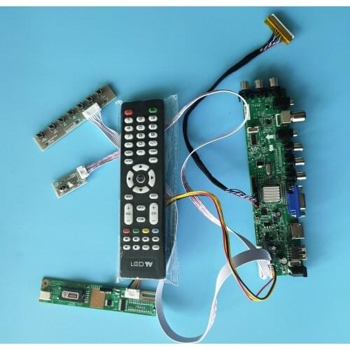 Kit For B141EW01 V4/B141EW01 V5 TV VGA USB AV HDMI LCD Panel Controller board 1 CCFL Digital 1280X800 30pin remote DVB-T 14.1"